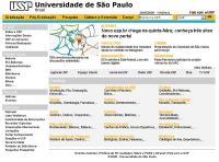 Antigo layout do portal da USP